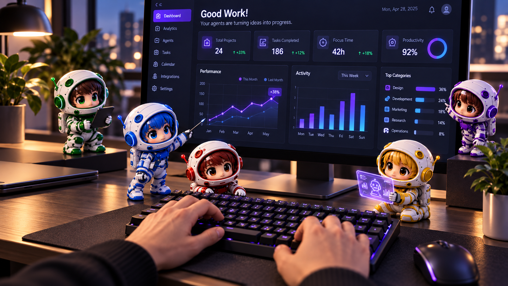 BAIS custom CRM dashboard with AI agents